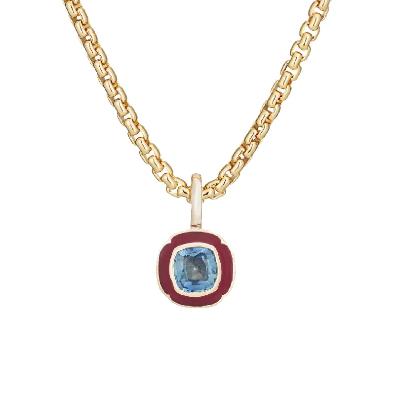 Holiday Necklaces for Gifts-Blue Sapphire Tulip Pendant Necklace