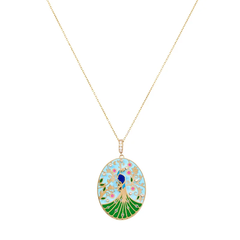 Elegant Pearl Necklace Sets-The Wise Peacock Pendant Necklace