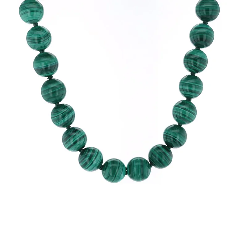 Oval Pendant Necklaces for Women-Malachite Bead Necklace