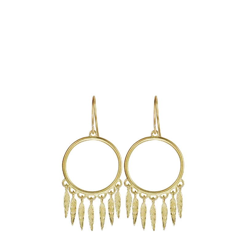 Bright Drop Earrings-Vintage Stud Earrings-18K Gold Small Dream Catcher Earrings