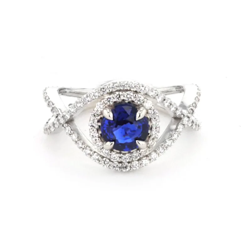 CocktailRings-Blue Sapphire & Diamond Ring