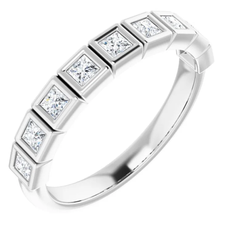 RoseRings-Platinum 5/8 CTW Natural Diamond Anniversary Band