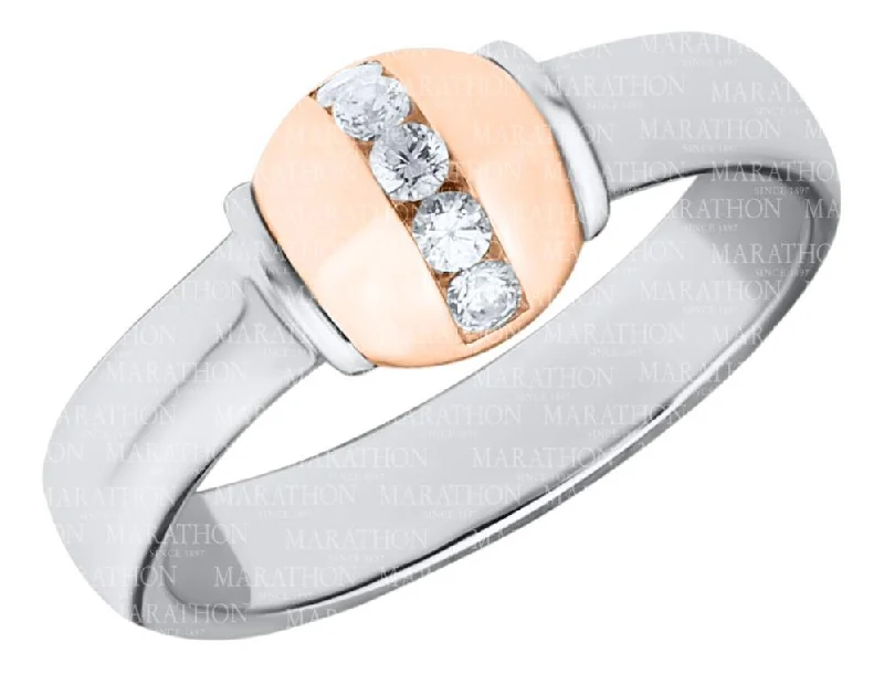 CherryBlossomRings-Authentic Cape Cod Ring made by Lestage - Sterling Silver w/ 14k Rose Gold Diamond Bead