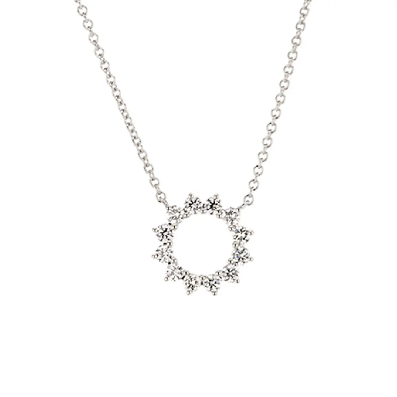 Unique Crystal Necklaces-18" 1.50 ctw Diamond Stationary Pendant Necklace | M10273214