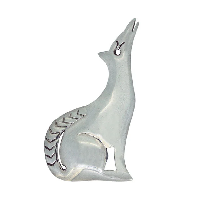 Enamel flower brooch-Silver Fox Brooch