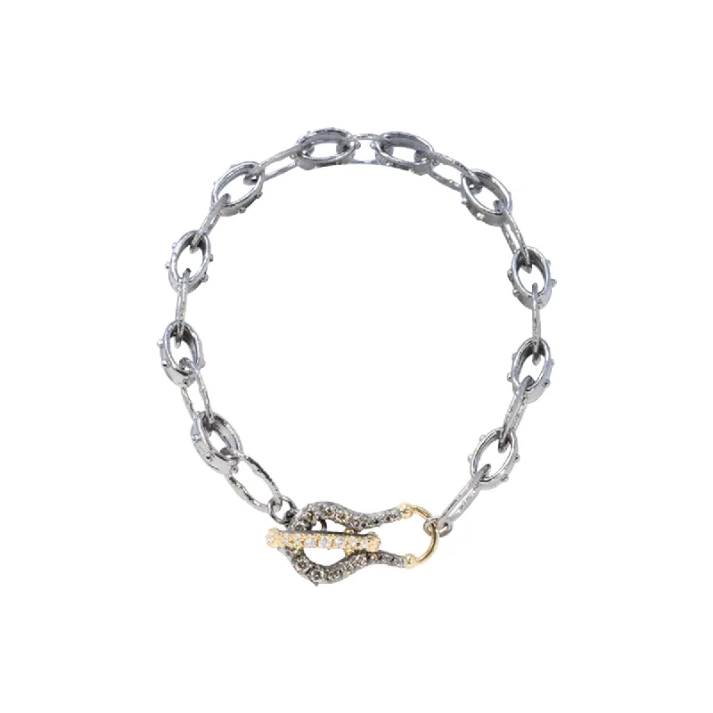 OpalBracelets-Open Link Bracelet with Toggle Clasp