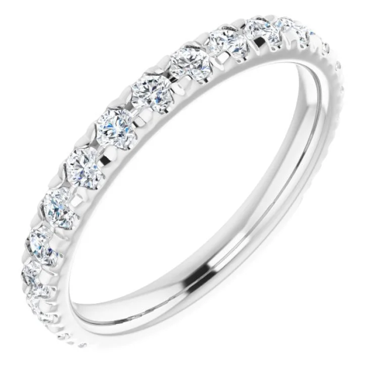 ButterflyRings-14K White 3/4 CTW Natural Diamond French-Set Anniversary Band