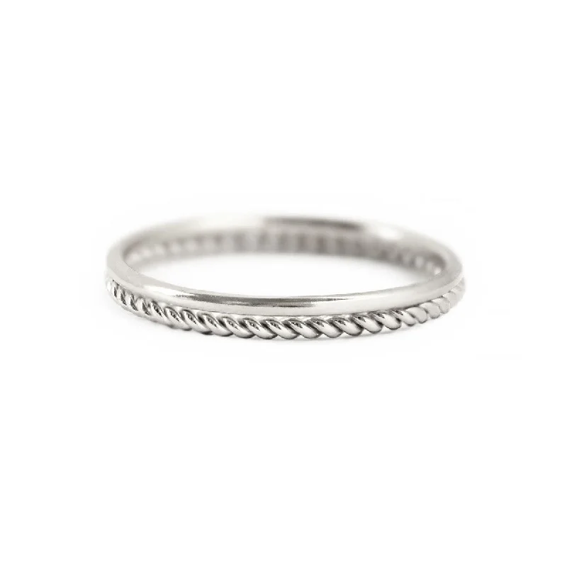 TensionSetRings-Thin Band and Rope Ring Set