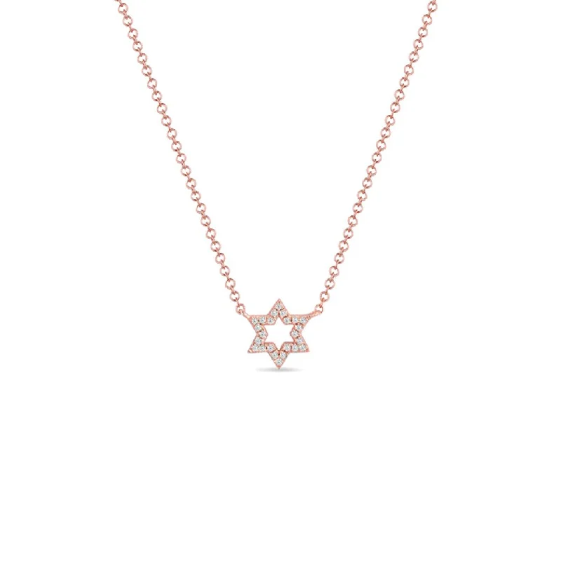 Birthstone Necklaces for Men-0.07 ctw Diamond Star of David Necklace