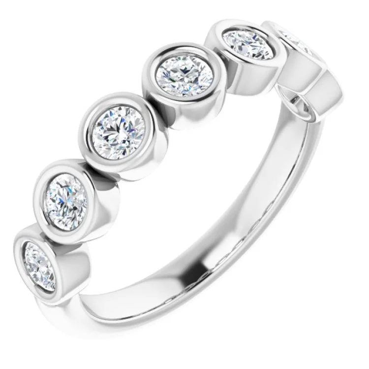 BeeRings-14K White 3/4 CTW Natural Diamond Anniversary Band