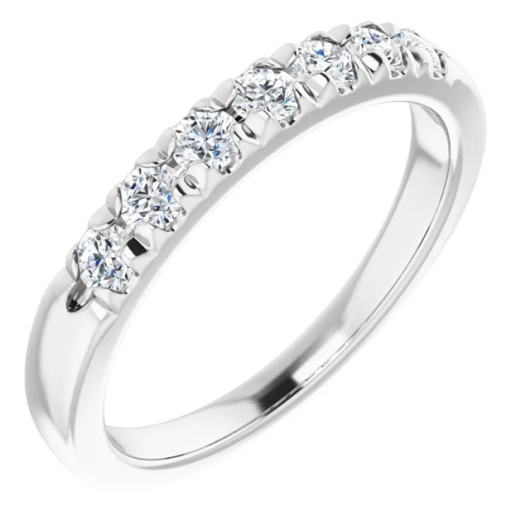 LotusRings-14K White 3/8 CTW Natural Diamond Anniversary Band