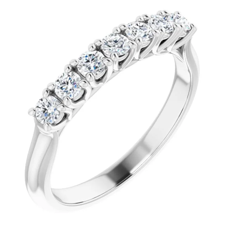 ClusterRings-14K White 3/8 CTW Natural Diamond Seven-Stone Anniversary Band