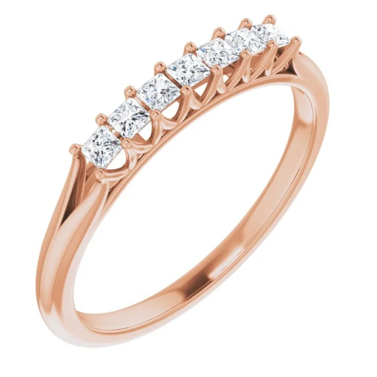 InitialRings-14K Rose 1/4 CTW Natural Diamond Anniversary Band