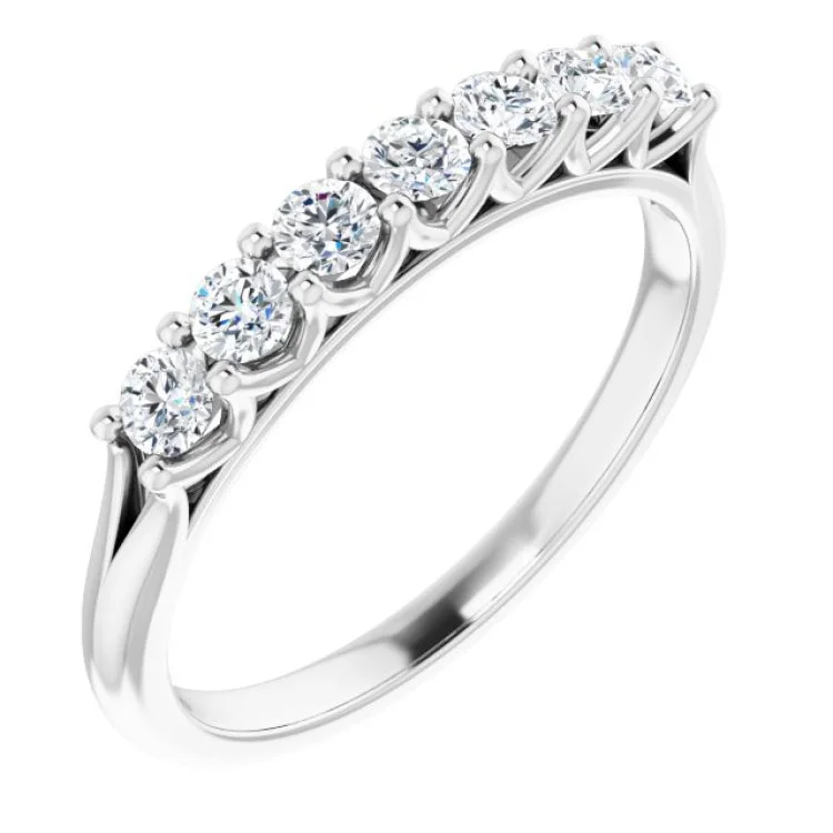 BirthdayRings-14K White 3/8 CTW Natural Diamond Anniversary Band