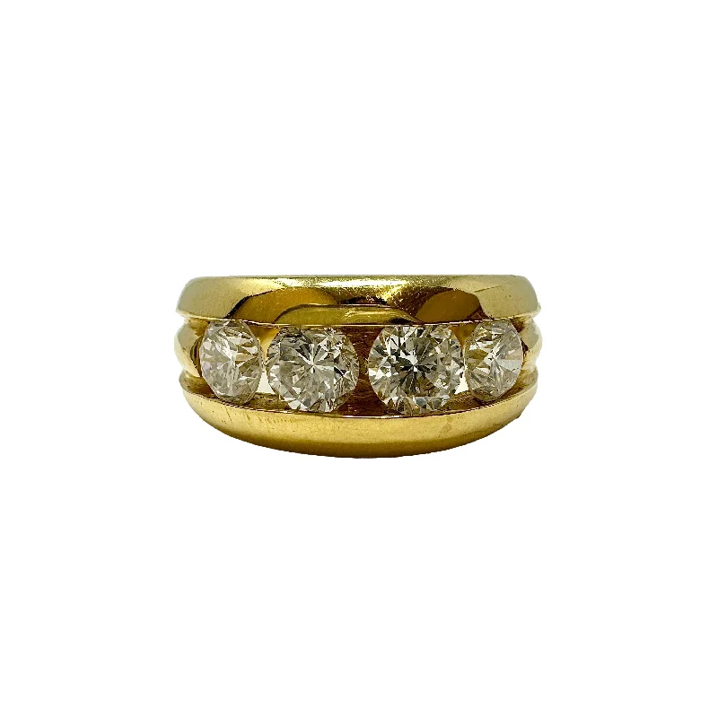 NatureRings-18K Gold Ring with 4 Diamonds