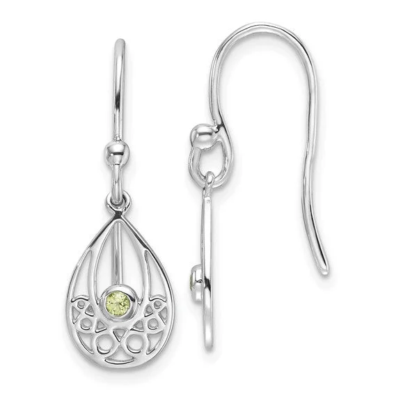 Elegant Gold Earrings-All-Natural Earrings-Sterling Silver White Ice Peridot Earrings