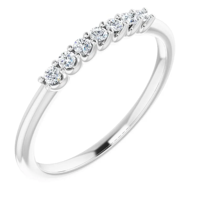 ProtectionRings-14K White 1/10 CTW Natural Diamond Anniversary Band