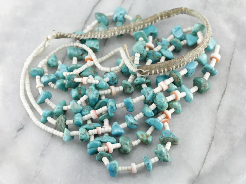 Diamond and Sapphire Necklaces-Native American Turquoise Nugget Necklace