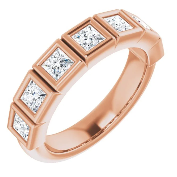 NameRings-14K Rose 1 1/8 CTW Natural Diamond Anniversary Band