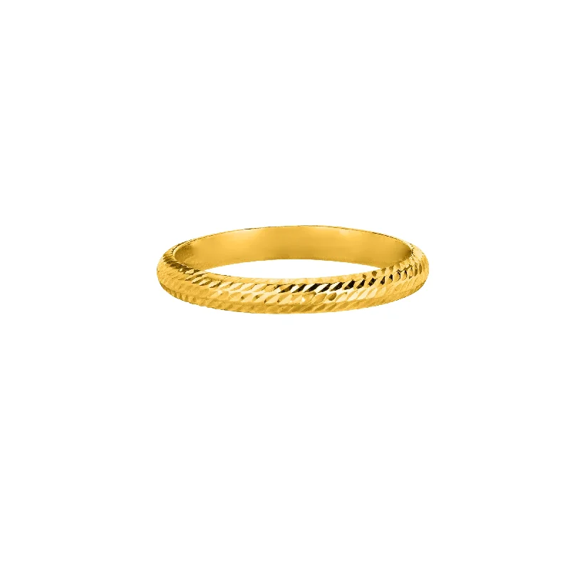 SeaRings-14K Gold Diamond Cut Wedding Band