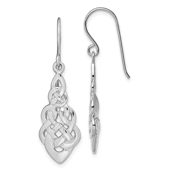 Golden Drop Earrings-Sterling Silver Stud Earrings-Sterling Silver Celtic Knot Dangle Earrings