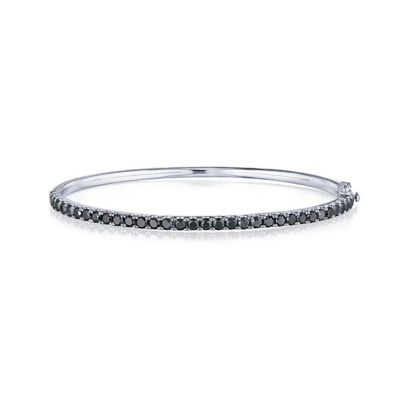 PilatesBracelets-Stackable Bangle with Black Diamonds