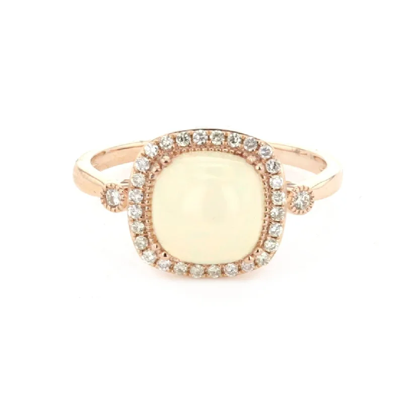 ModernRings-Cushion Opal Diamond Ring