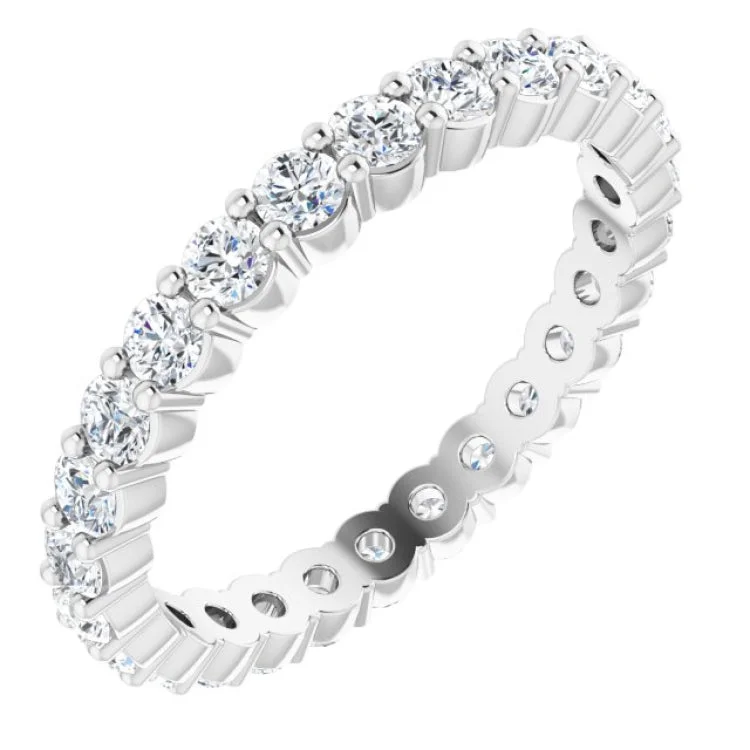 ProngSetRings-14K White 7/8 CTW Natural Diamond Eternity Band Size 7