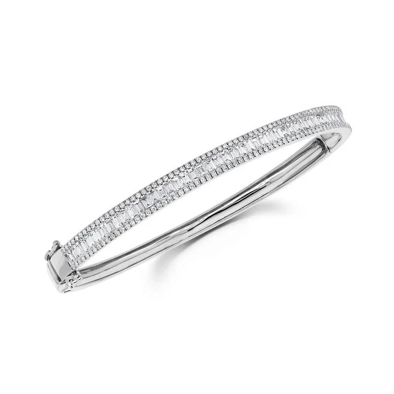 WordBracelets-Baguette Diamond Bangle