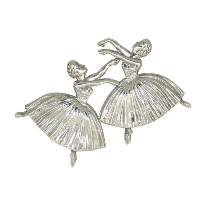 Elegant pin brooch-Hallmarked Silver Ballet Brooch