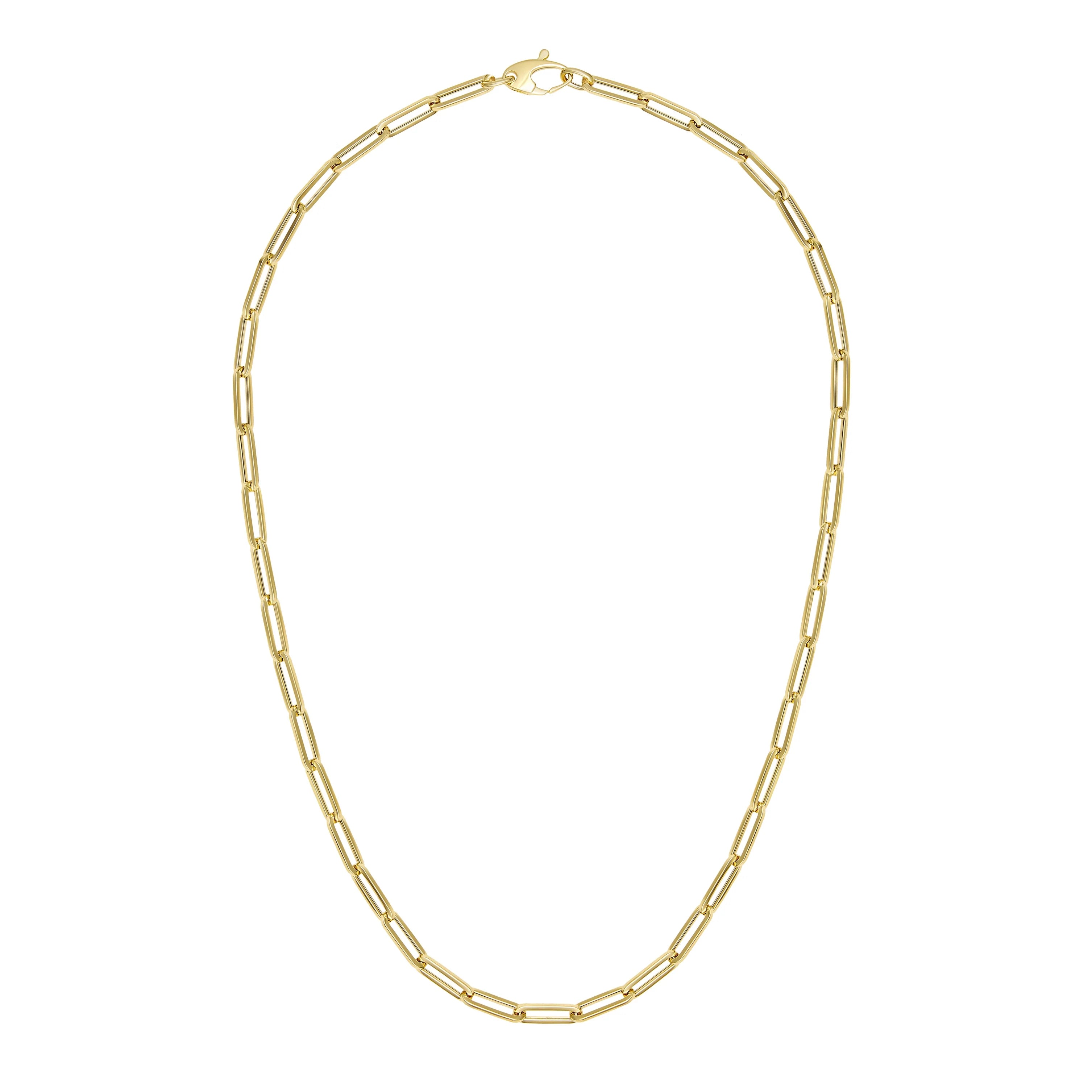 Designer Necklaces for Special Occasions-Medium Gold Paper Clip Chain