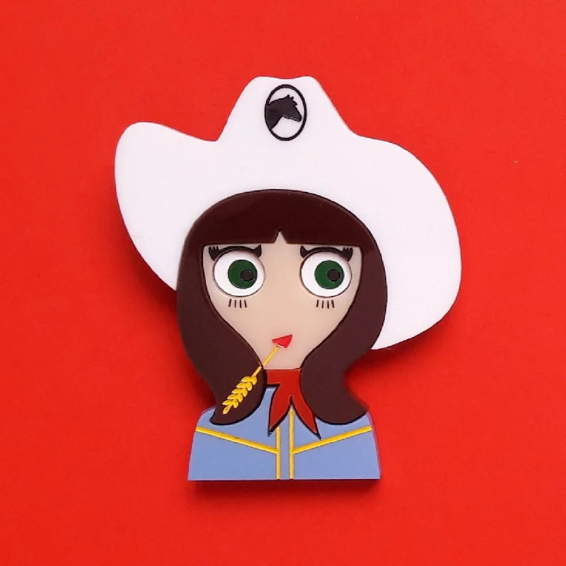 Brooch for festive wear-JO Cowgirl Acrylic Brooch, February Limited Numbered Edition