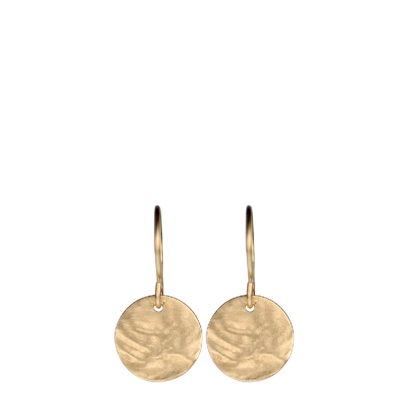 Cute Earrings-Iridescent Earrings-10K Gold Small Shell Disc Earrings