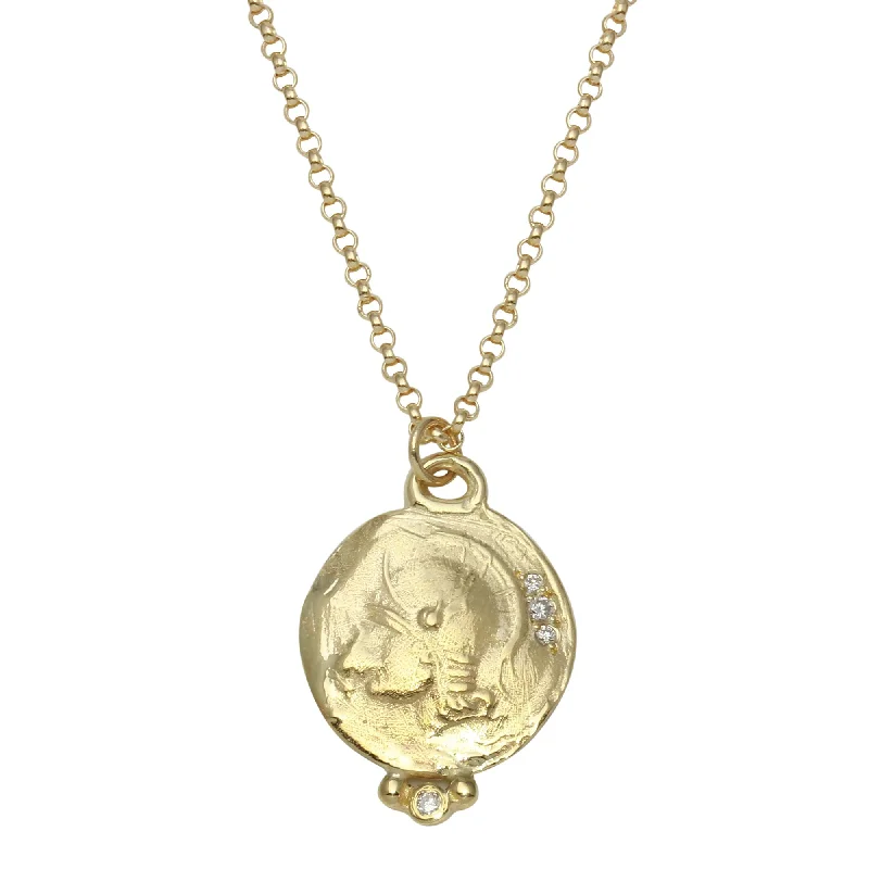 Unique Crystal Necklaces-Warrior Gold Coin Necklace