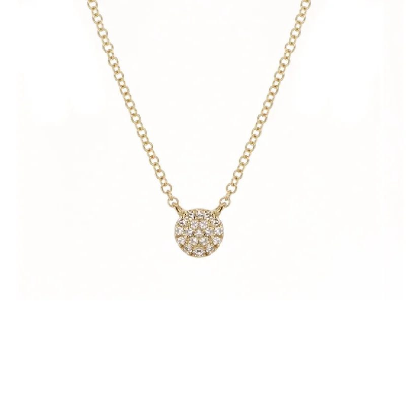 Crystal Pendant Necklaces-0.06 ctw Diamond Disc Necklace