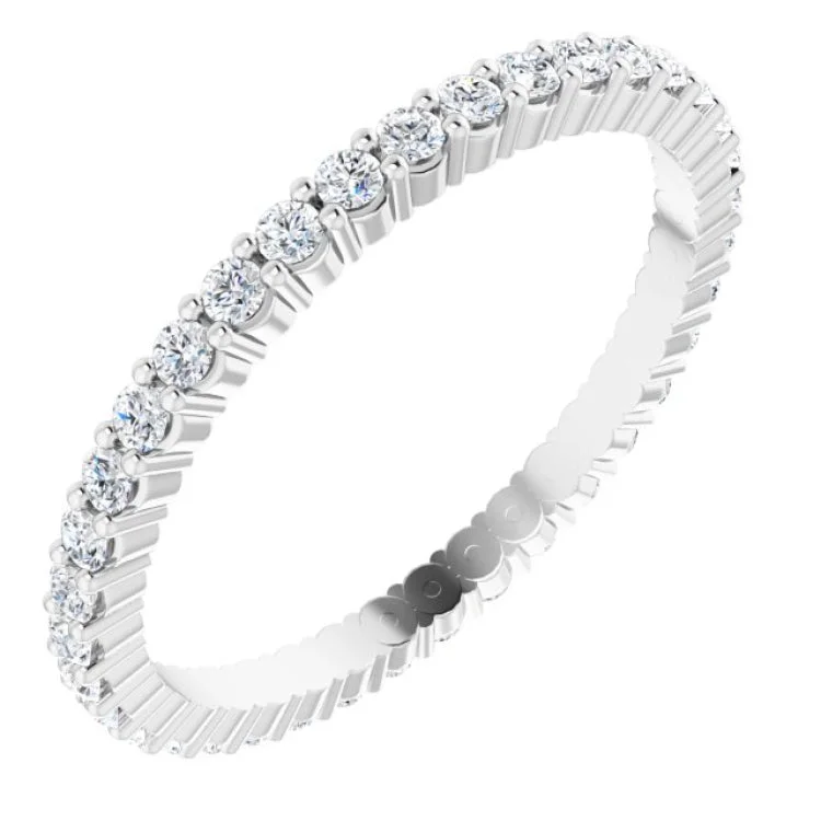 EmeraldRings-14K White 1/2 CTW Lab-Grown Diamond Eternity Band Size 4