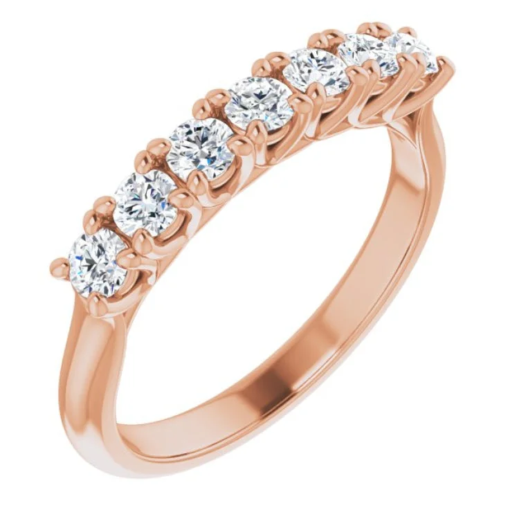 FeatherRings-14K Rose 1/2 CTW Natural Diamond Seven-Stone Anniversary Band