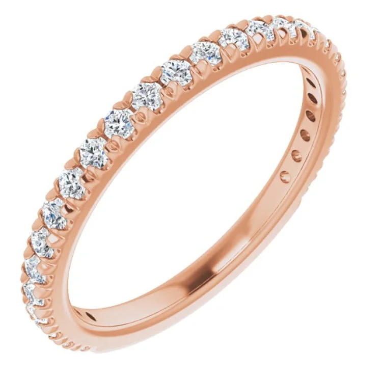 SevenStoneRings-14K Rose 3/8 CTW Natural Diamond French-Set Anniversary Band