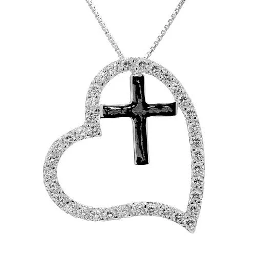 Charm Necklaces for Teens-Spirit Heart Cross Necklace