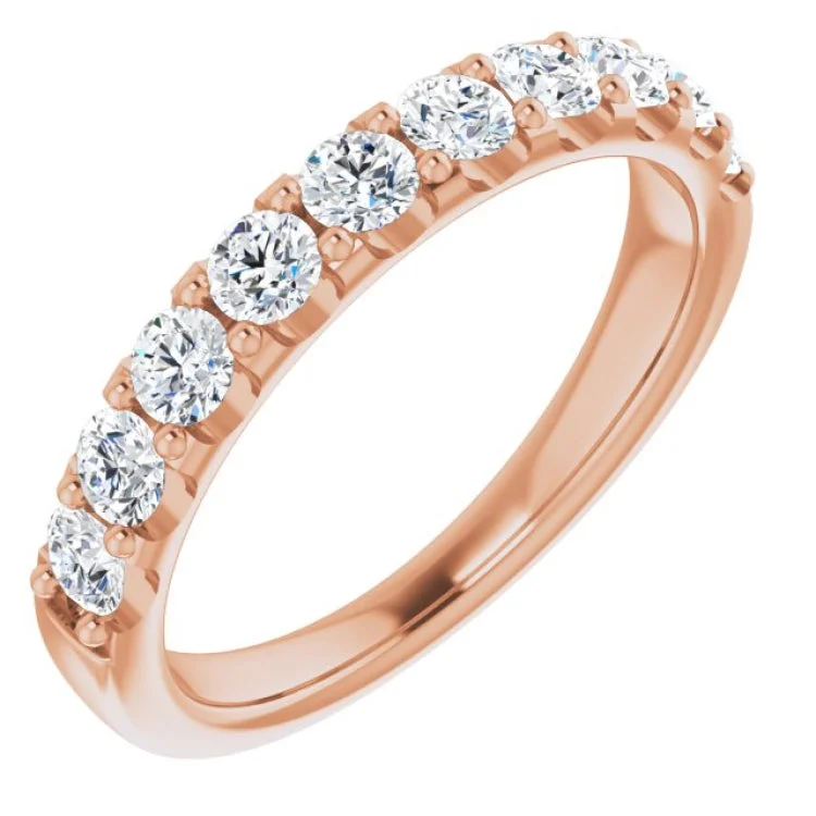 HealingRings-14K Rose 3/4 CTW Natural Diamond Anniversary Band