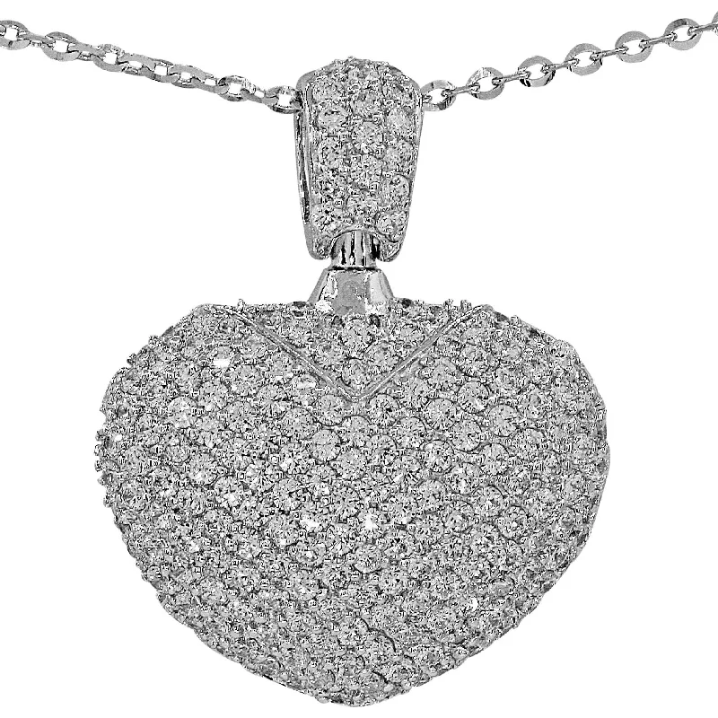 Gift Necklaces for Mom-Luxurious Puff Heart Necklace