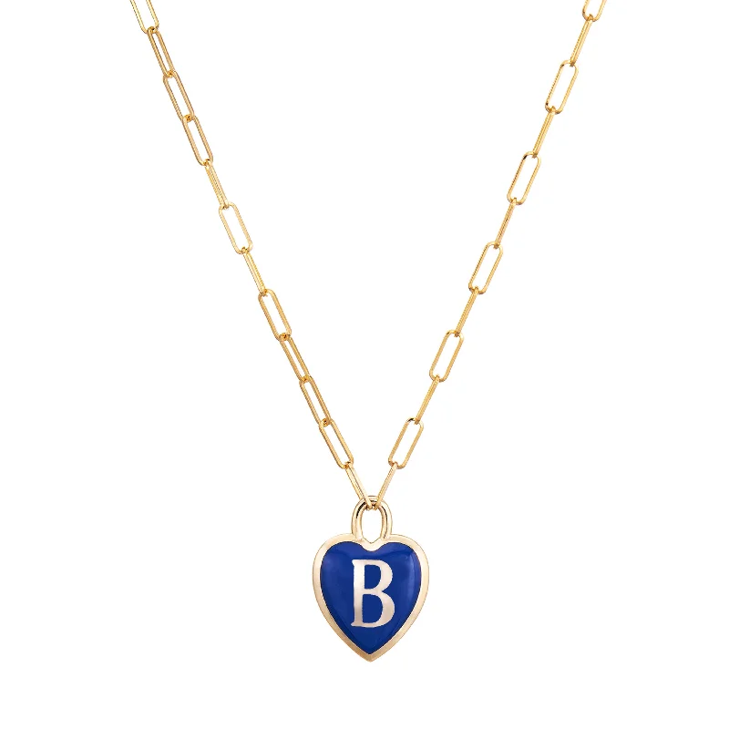 Monogram Necklaces for Friends-Heart Initial Pendant Necklace