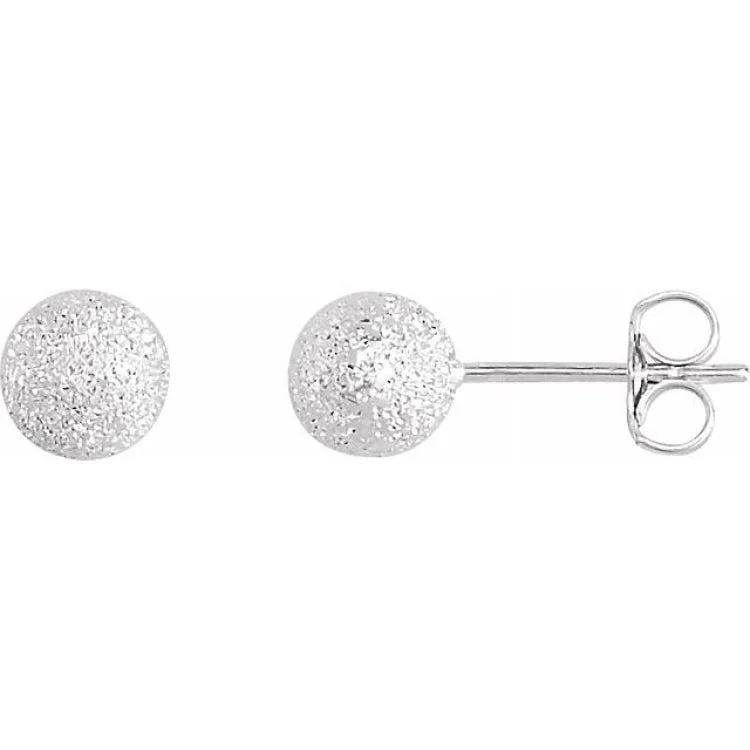 Holiday Earrings-Bridal Drop Earrings-Sterling Silver 6 mm Stardust Ball Earrings