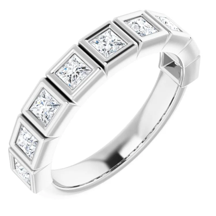 MatchingRings-Platinum 3/4 CTW Natural Diamond Anniversary Band