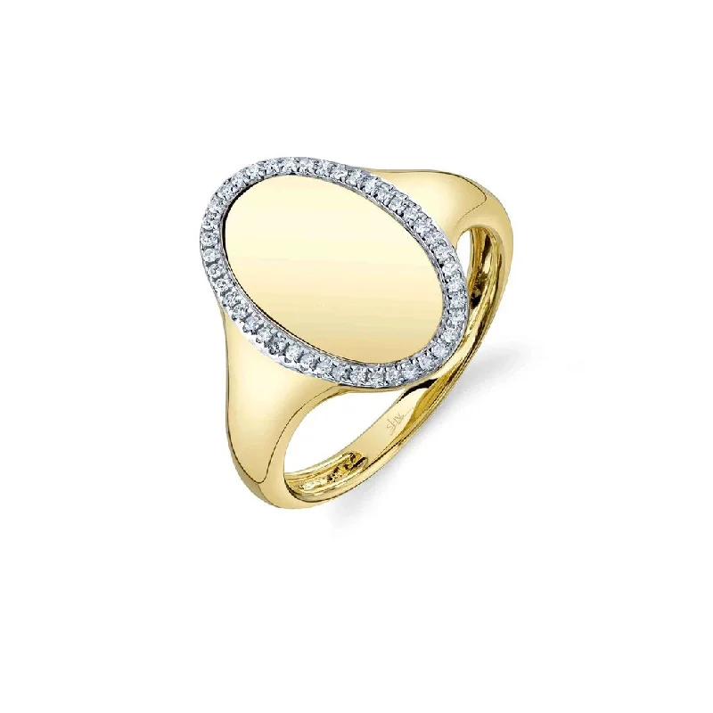 CoupleRings-0.11 ctw Diamond Halo Oval Ring