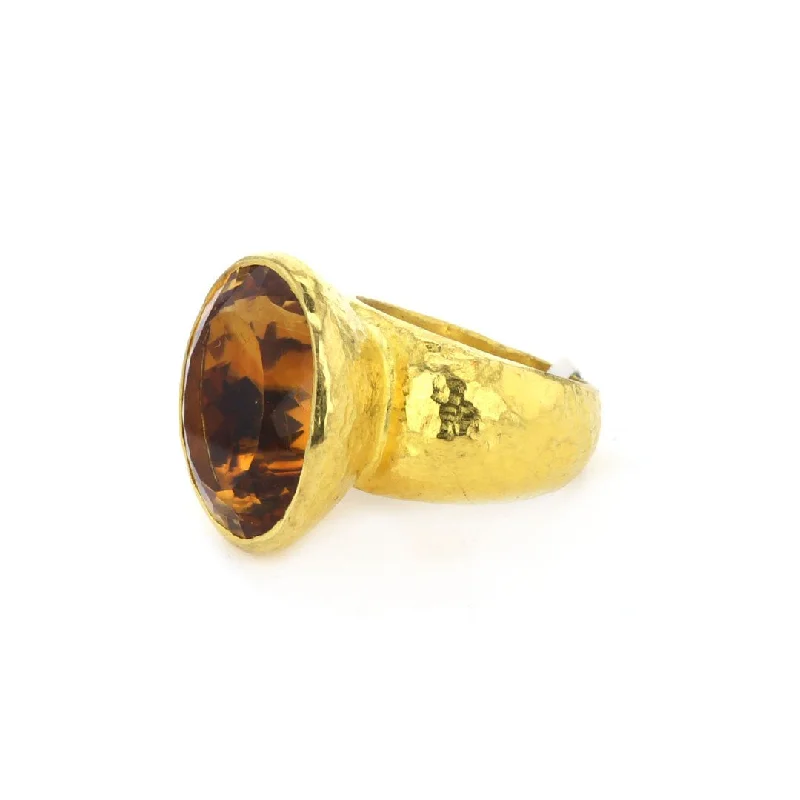 PalladiumRings-Faceted Oval Citrine Ring