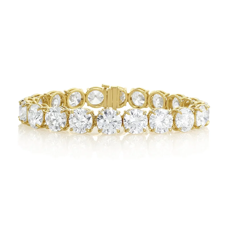 ResinBracelets-50.52 Carat Tennis Bracelet Lab Grown Diamond in 14K Yellow Gold