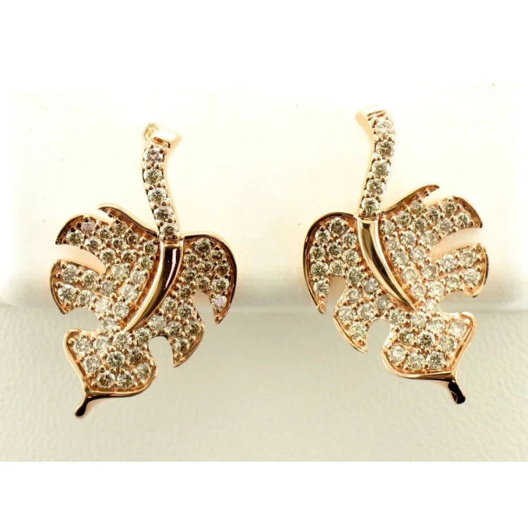 Iridescent Drop Earrings-Chain Earrings-Le Vian 14K Strawberry Gold Earrings