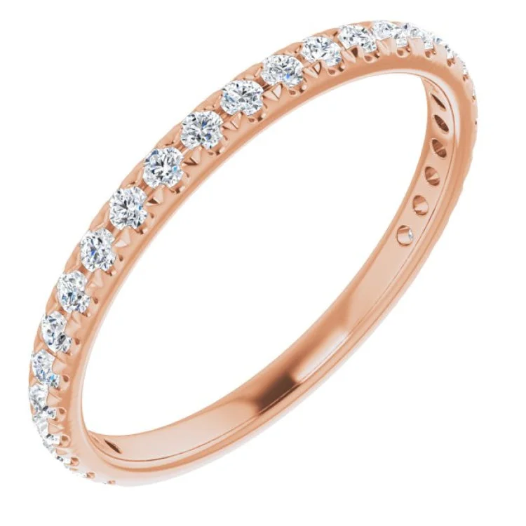 HoroscopeRings-14K Rose 3/8 CTW Natural Diamond French-Set Anniversary Band