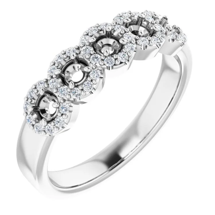 CoralRings-14K White 1/2 CTW Natural Diamond Anniversary Ring